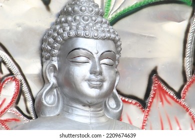 Famous Religious Leader 'Gautama Buddha' Face Close Up Sculpture Display At Kolkata.