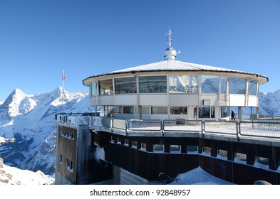 Famous Revolving Restaurant On The Top Of Schilthorn Mountain, Switzerland