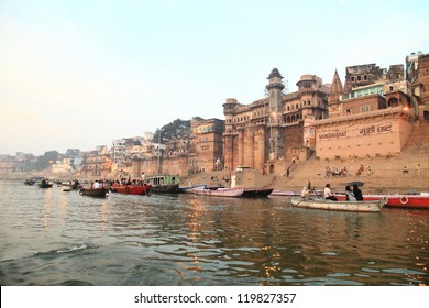 Famous River Ganges And Building Around