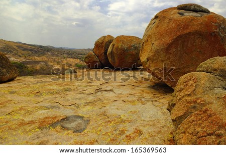 Famous rock formations (Balancing Rocks) in Matobo (Matopos) NP, Zimbabwe