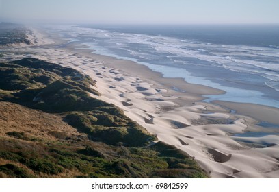 Famous Sand Dunes Along Oregon Pacific Coast