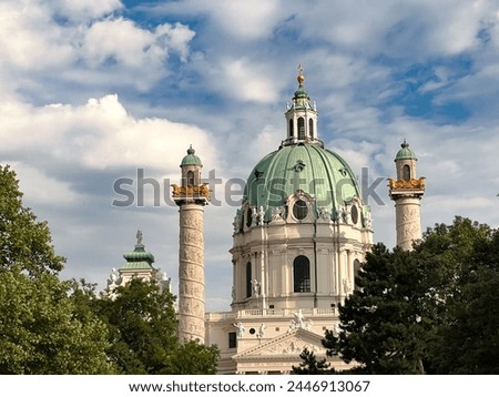 The famous St. Charles Church (Karlskirche) in the inner city of Vienna, Austria