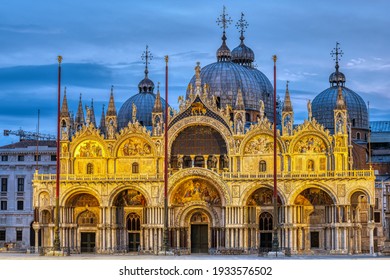 The famous St Mark's Basilica in Venice at dawn