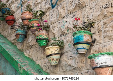 Famous Stairs And Flowers In Amman, Jordan.