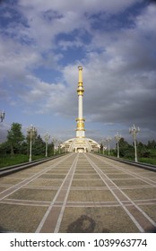 Famous Statue In Ashgabat, Capital Of Turkmenistan, Central Asia