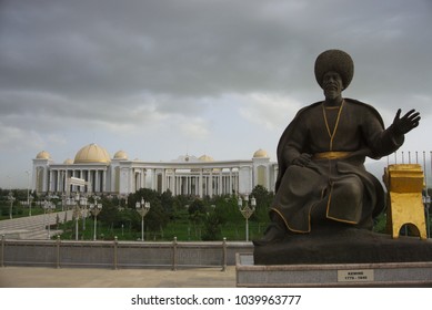 Famous Statue In Ashgabat, Capital Of Turkmenistan, Central Asia