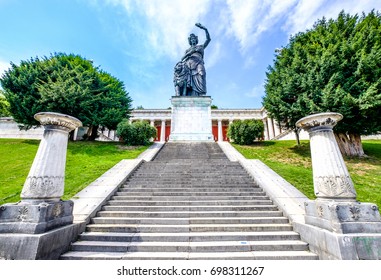 Famous Statue Of Bavaria At The Theresienwiese In Munich - Germany