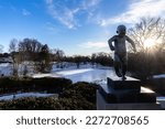 The famous statue called "Sinnataggen" in Vigeland Sculpture Park in Oslo, Norway. 