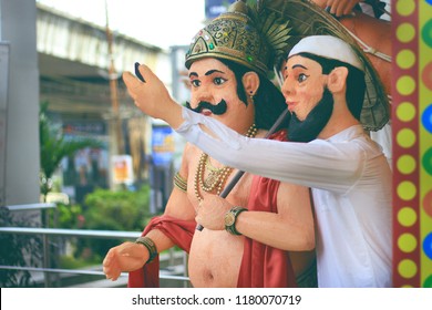 The Famous Statues Showing The Cultural Diversity Of India When A Muslim Man Taking Selfie With Hindu King Mahabali.