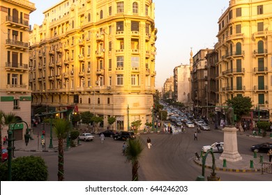 Famous Talaat Harb Square In Downtown Cairo, Egypt