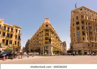 Famous Talaat Harb Square in downtown Cairo, Egypt