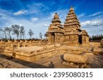 Famous Tamil Nadu landmark - Shore temple, world heritage site in Mahabalipuram, Tamil Nadu, India