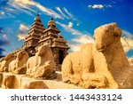 Famous Tamil Nadu landmark, UNESCO world heritage  - Shore temple, world heritage site in Mahabalipuram,South India, Tamil Nadu, Mahabalipuram