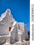 Famous traditional chapel of Panagia Paraportiani, in Mykonos island, Greece