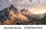 The famous "Tre cime di Lavaredo", situated between Veneto and South Tyrol, in northern Italy. Dolomites, South Tyrol, Italy.