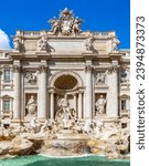 Famous Trevi fountain in Rome, Italy