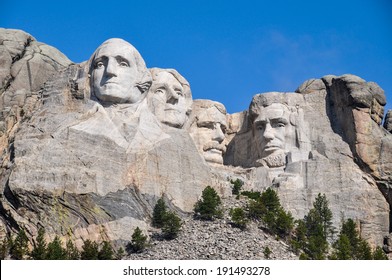 Famous US Presidents On Mount Rushmore National Monument, South 