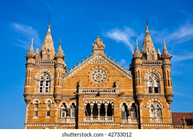 Famous Victoria Terminus Train Station In Mumbai, India.