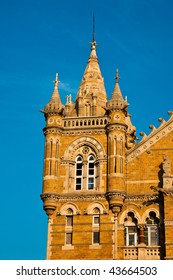 Famous Victoria Terminus Train Station In Mumbai, India.