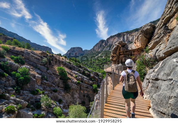 Famous and well-known path, Royal Trail (El\
Caminito del Rey), situated in Ardales, province of Malaga, Spain.\
Also known as the Gaitanes\
Gorge.