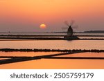 the famous windmills of the Marsala salt pans