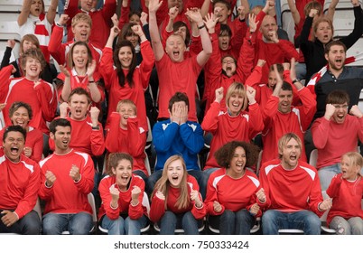 Fan Amongst Rivals At Football Match