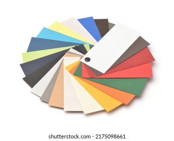 Fan Of Cardstock Paper Samples Isolated On White
