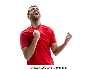 fan celebrating on white background - Powered by Shutterstock