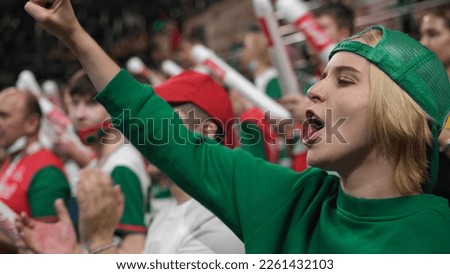 Fan cheer volleyball team. Football air stadium. Soccer tribune. Hockey stand. Tennis arena. Guy joy clap. Cap girl cheering. Basketball fans crowd. Cricket close up. Rugby win goal. Baseball play cup