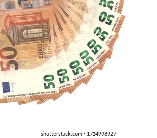 Fan Of Fifty Euro Real Money Isolated Png
