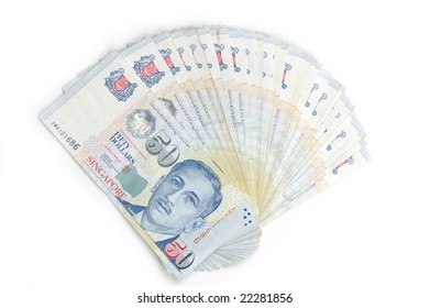 Fan Shaped Singapore Dollar Notes