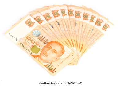 Fan Shaped Singapore Dollar Notes