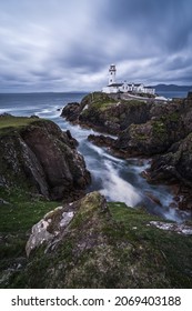 Fanad head lighthouse, Donegal, Ireland, Wild Atlantic way, sooth seas long exposure 