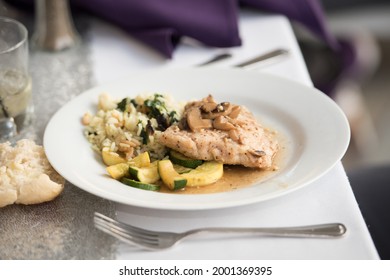 Fancy Chicken Dinner Prepared At A Wedding