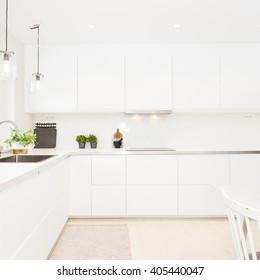 Fancy Clean Scandinavian Kitchen Interior