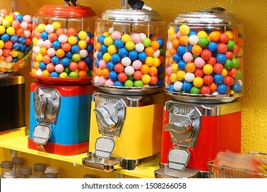 fancy colourful candy coin vending machine