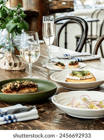 A fancy dining table set up.
