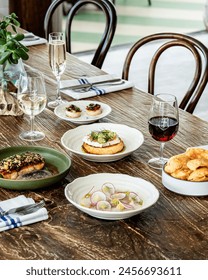 A fancy dining table set up.