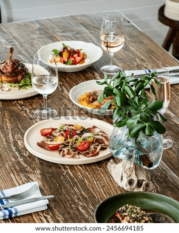 A fancy dining table set up.