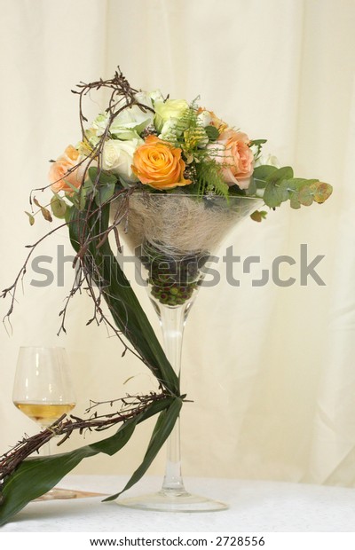 Fancy Flower Bouquet Tall Vase Stock Photo Edit Now 2728556