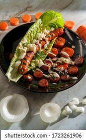 Fancy Gourmet Gluten-free Lettuce Wrap Hot Dog With Carrots