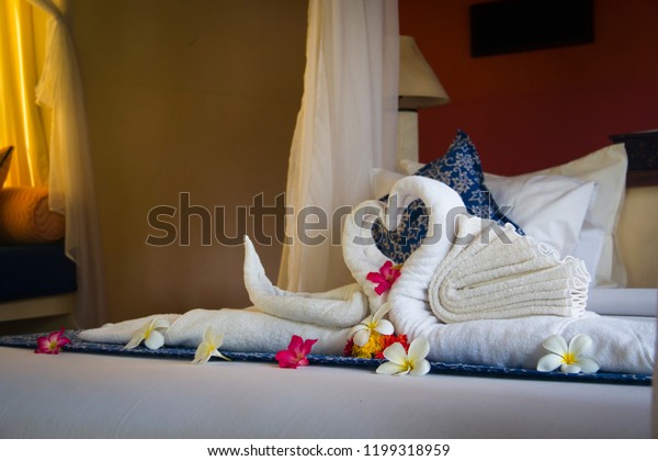 Fancy Hotel Room Towels Folded Like Stock Photo Edit Now