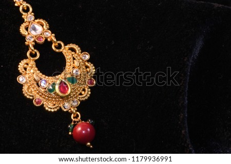 Fancy Jewellery/Indian Golden looking white shining Head ornament for woman fashion