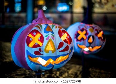 Fancy Pumpkin Doll With Light, Popular For Decorating During The Halloween Season.