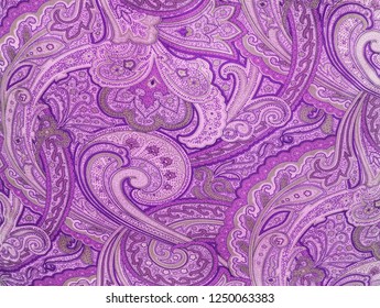 Fancy Purple Paisley Background Pattern                               