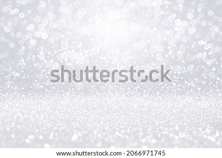 Fancy silver white light glitter sparkle confetti background for birthday party invite, winter Christmas ice snow fall, glam diamond jewelry shiny bling jewellery or celebrate 25th wedding anniversary