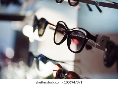 Fancy sunglasses in a store.