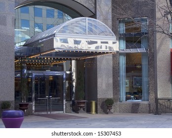 A Fancy Upscale Hotel And Restaurant Bar Entrance