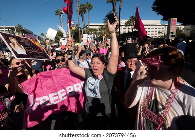 Fans Celebrate Following A Court Decision Ending Britney Spears’ Conservatorship Outside The Stanley Mosk Courthouse In Los Angeles, Friday, Nov. 12, 2021. 