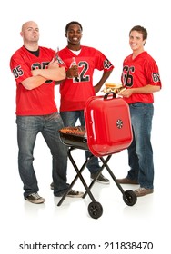 Fans: Typical Men Ready To Grill For Football Tailgate Party